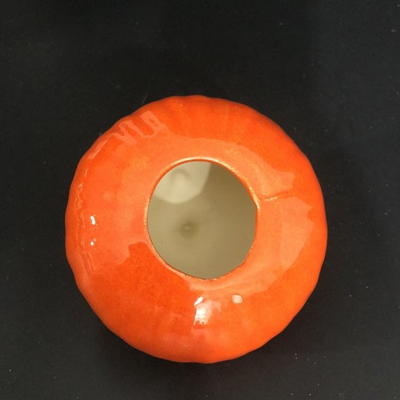 Vintage Ceramic 4" Pumpkin Vegetable Kitchen Decoration Art Pottery MCM - Picture 4 of 4